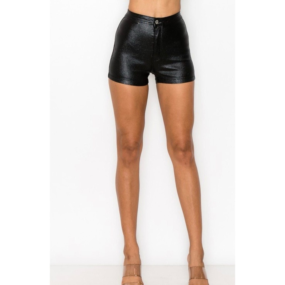 Black Shiny Women's Shorts